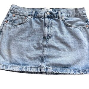 Mango Sky Blue Mini Denim Skirt